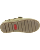 Natural beige leather loafers for child
