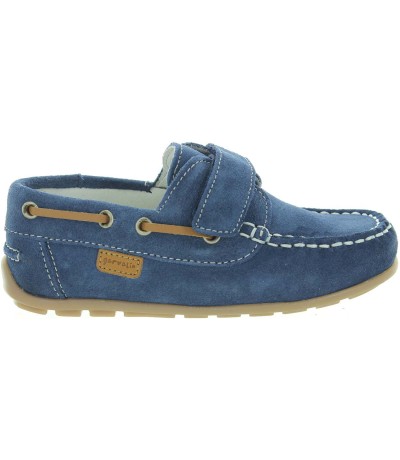 Blue suede dress loafers for boys from Spain