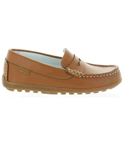 Soft boys loafers good support in brown leather 