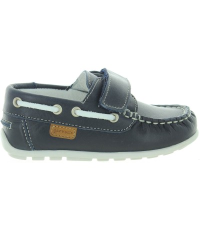 Dressy blue leather loafers for a boy from Spain