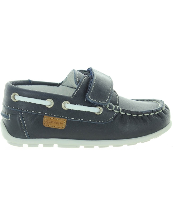 Dressy blue leather loafers for a boy from Spain