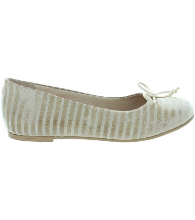 Sturdy flats for girls in beige leather 