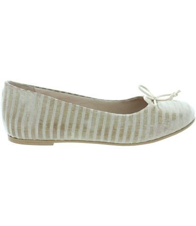 Beige leather sturdy flats for girls 