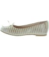 Beige leather sturdy flats for girls 