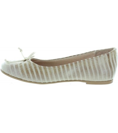 Sturdy flats for girls in beige leather 