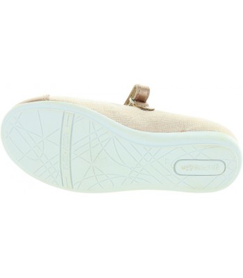Stylish beige metallic leather dress shoes for girl