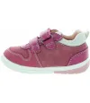 Leather girls fuchsia casual sneakers