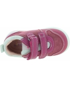 Leather girls fuchsia casual sneakers
