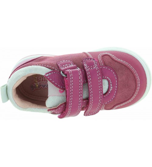 Casual leather fuchsia girls sneakers