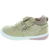 Toddler girl beige natural leather sneakers 