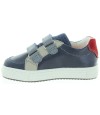 Blue child sneakers made with leather and good support