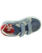 Blue child sneakers made with leather and good support