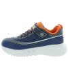 Sturdy blue leather sneakers for boys 