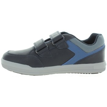 Sneakers for boys with velcro closure in blue leather 