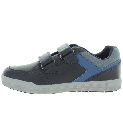 Sneakers for boys with velcro closure in blue leather 