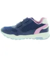 Navy sneakers for toddler girls with antislip soles