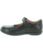 Classic black leather shoes for girls 