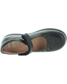Classic black leather shoes for girls 