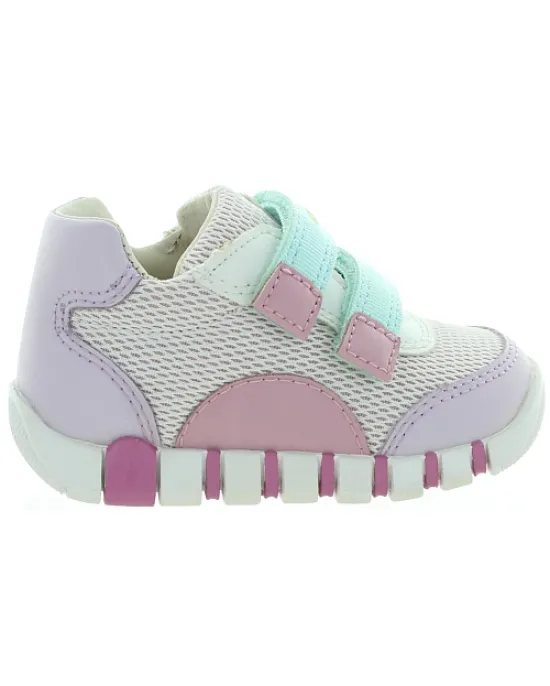 Lavender orthopedic leather sneakers with support 