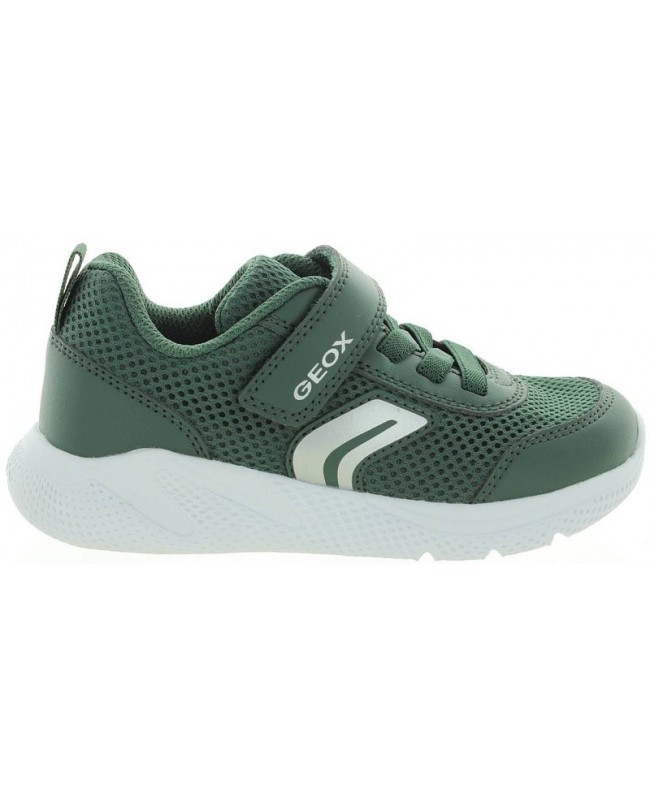Green leather ankle sneakers for boys
