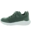 Green mash and leather ankle sneakers for boys