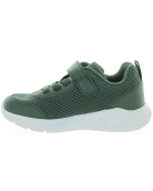 Green mash and leather ankle sneakers for boys