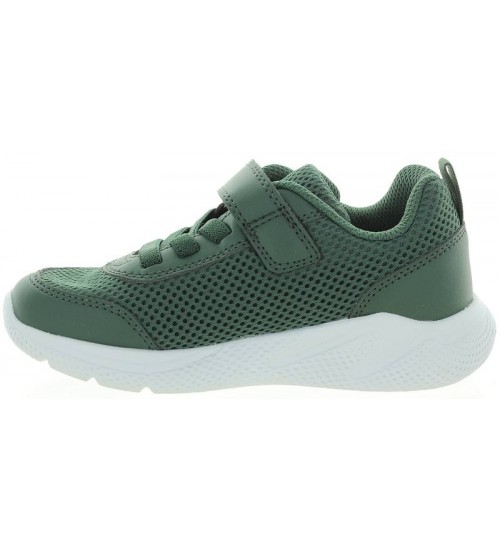 Green leather ankle sneakers for boys