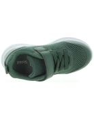 Green mash and leather ankle sneakers for boys