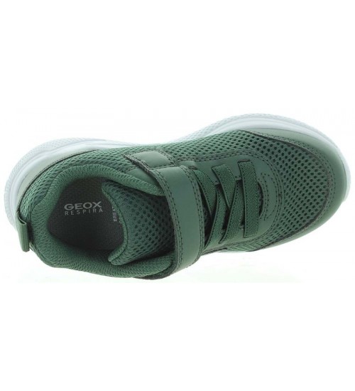 Green leather ankle sneakers for boys