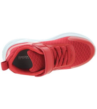 Red leather sneakers for summer for boys 