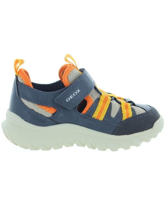 Child blue leather ankle high sandals for boys