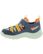 Child blue leather ankle high sandals for boys