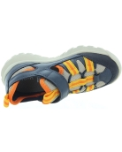 Child blue leather ankle high sandals for boys