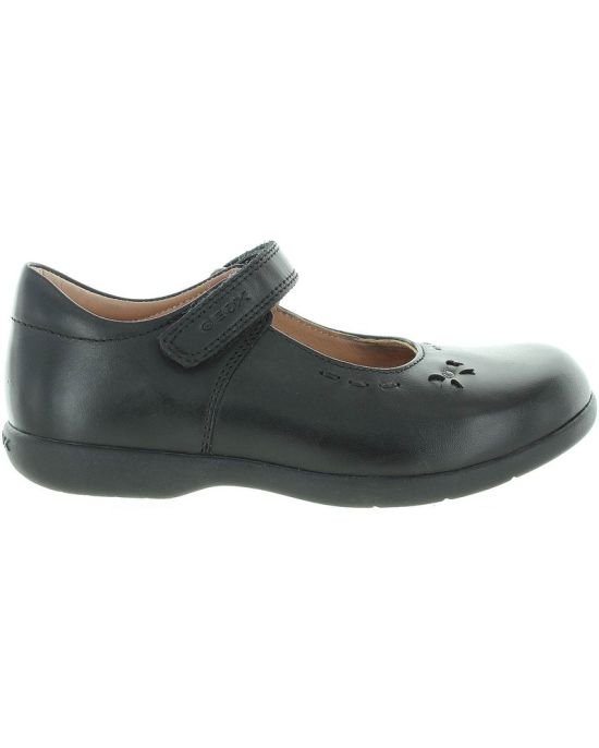 Classic black leather shoes for girls 