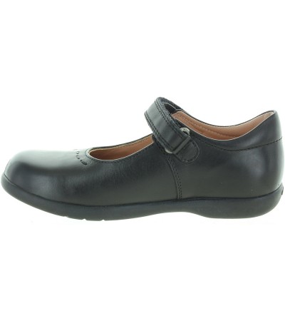 Black leather school shoes for girls 