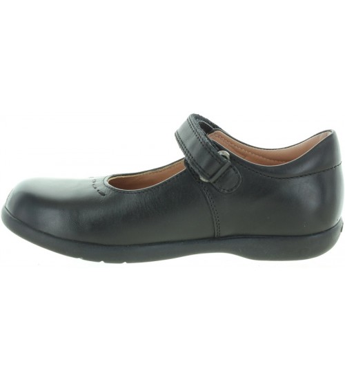 Black leather school shoes for girls 
