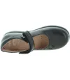Classic black leather shoes for girls 