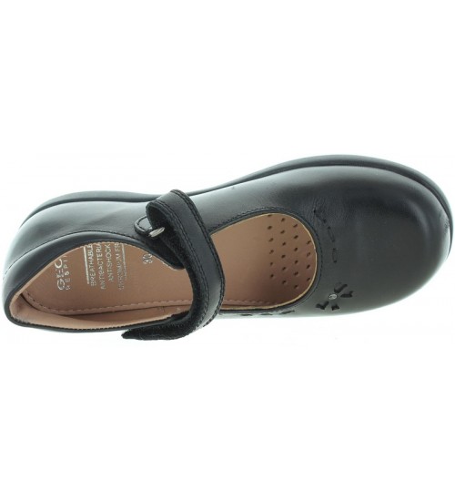 Black leather school shoes for girls 