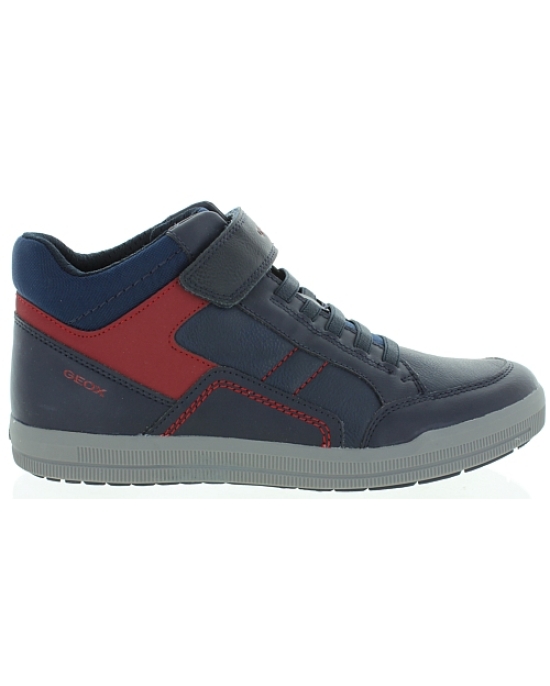 Waterproof blue leather warm snow boots for boys