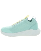 Turquoise leather sneakers for girls with ankle support