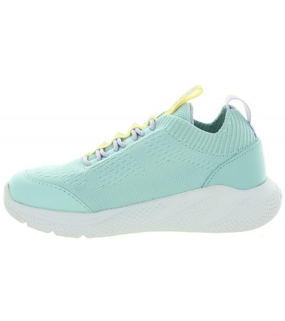 Turquoise leather sneakers for girls