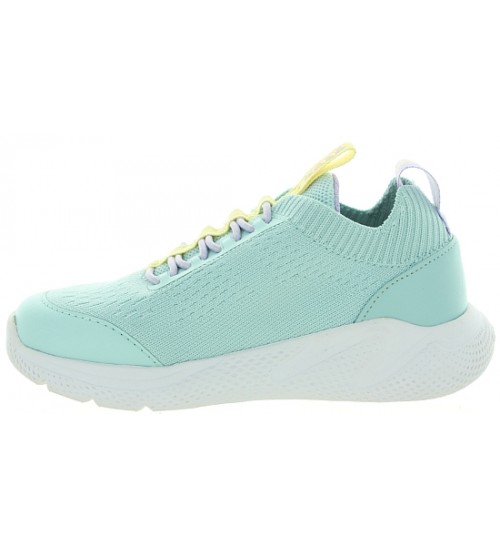 Turquoise leather sneakers for girls