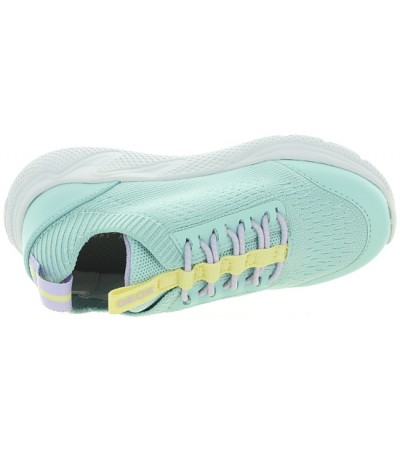 Turquoise leather sneakers for girls
