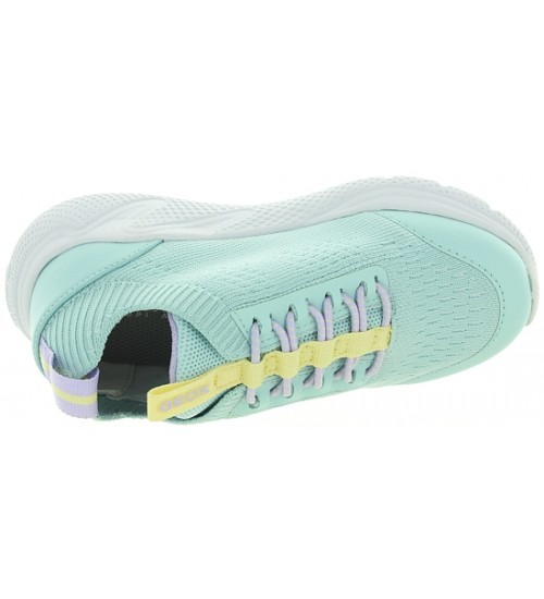 Turquoise leather sneakers for girls