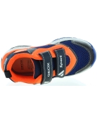 Flat foot best boys sneakers in ornage and blue leather