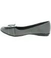 European adult gray fashion leather flats wide feet 