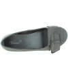 European adult gray fashion leather flats wide feet 