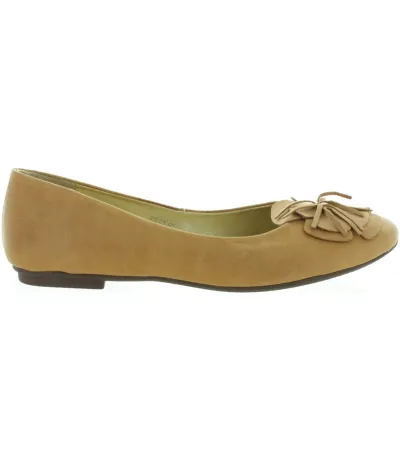 Beige ballerina flats for ladies