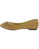 Beige ballerina flats for ladies