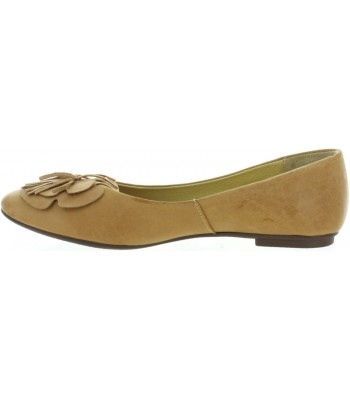 Women beige leather ballerina flats 